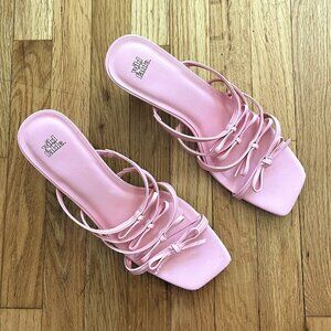 Pink women's shoes (sandals) Size 11. 3-inch heel